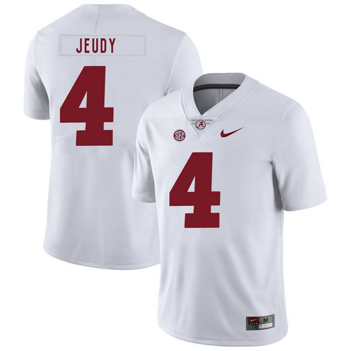 Alabama Crimson Tide 4 Jerry Jeudy White Nike College Football Jersey Dzhi,We sell and wholesale Alabama Crimson Tide 4 Jerry Jeudy White Nike College Football Jersey Dzhi on line form chian!